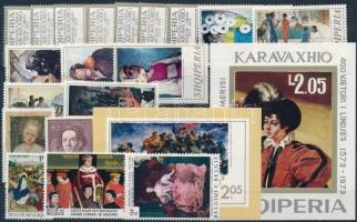 Festmény motívum 1971-1974 2 klf sor + 2 klf blokk + 5 klf önálló érték, Painting motive 1971-1974 2 sets + 2 blocks + 5 diff stamps