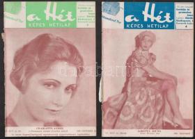 1930 A Hét című, színházzal, mozival foglalkozó képes hetilap 5 db száma (22, 23, 26-27, 41, 42)