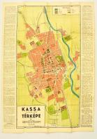 cca 1939-1940 Kassa tjh. sz. kir. város térképe, utcajegyzékkel, kiadja WIKO Litografiai és Könyvnyomdai Műintézet, 63x45 cm