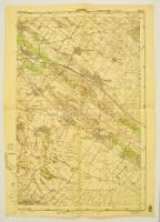 1943 Nagykáta és környékének katonai térképe, kiadja a M. kir. honvéd térképészeti intézet, 62x46 cm