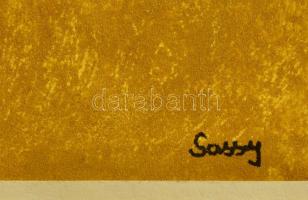 Sassy jelzéssel: Ablak előtt. Akvarell, papír, 31×19 cm