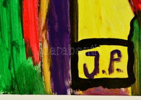 J.P. jelzéssel: Ülő női akt. Vegyes technika, papír, 50×35 cm