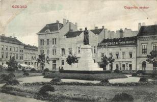 Szeged, Dugonics szobor és szálloda, Moskovitz Lajos üzlete (ázott sarok / wet corner)
