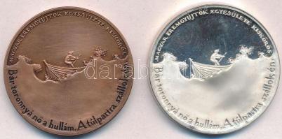 Lapis András (1942- ) 1994. "Petőfi útja 6. / MÉE Kiskőrös" Ag és Br emlékérempár (36g/0.9...