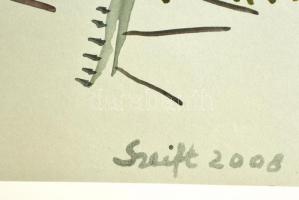 Szeift Béla (1944-2012): Virágzás, vegyes technika, papír, jelzett, 50×40 cm