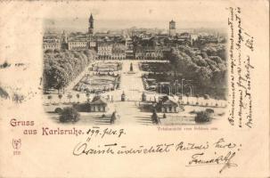 1899 Karlsruhe, Totalansicht vom Schloss aus