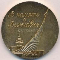 Szovjetunió ~1960-1970. Népgazdasági Eredmények Kiállítása (VDNH) aranyozott Br emlékérem dísztokban (50mm) T:1- Soviet Union ~1960-1970. Exhibition of Achievements of National Economy (VDNKh) gold plated Br commemorative medal in case (50mm) C:AU
