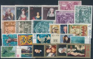 Painting motive 1972-1973 6 sets + 3 diff stamps, Festmény motívum 1972-1973 6 klf sor + 3 klf önálló érték