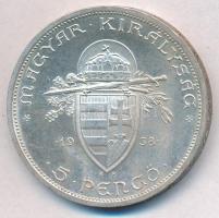 1938. 5P Ag "Szent István" T:1-
Adamo P8.1