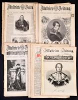 1847-1886 Illustrirte Zeitung 8 db száma, sok illusztrációval, hírlapbélyegekkel, változó, többnyire jó állapotban