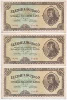 1946. 100.000.000P (3x) sorszámkövetők T:II