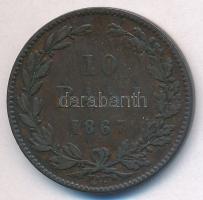 Románia 1867. 10b Cu WATT & Co. T:2,2- Romania 1867. 10 Bani Cu WATT & Co. C:XF,VF