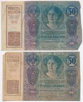 1914. 50K (6x) több darabon kiolvashatatlan felülbélyegzéssel T:III-IV 
Adamo K24