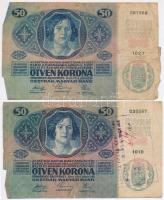 1914. 50K (6x) több darabon kiolvashatatlan felülbélyegzéssel T:III-IV 
Adamo K24