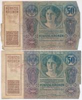 1914. 50K (6x) több darabon kiolvashatatlan felülbélyegzéssel T:III-IV 
Adamo K24