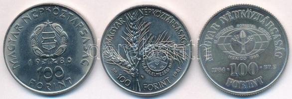 1980. 100Ft Ni "Szovjet-magyar közös űrrepülés" + 1981. 100Ft Ni "FAO I. - Világélelm...