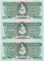 1983. november 10. 1000Ft "D" (3x) sorszámkövetők T:III szép, ropogós papír