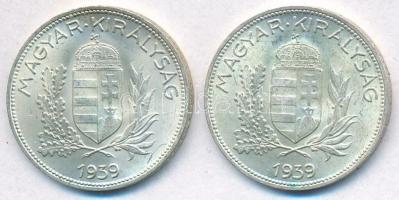 1939. 1P Ag (2x) T:1-,2