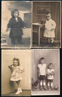 cca 1920-1930 10 db gyermekeket ábrázoló fotó, 13,5x8,5 és 23x15,5 cm közi méretben
