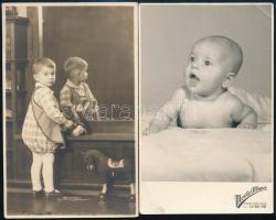 cca 1920-1930 10 db gyermekeket ábrázoló fotó, 13,5x8,5 és 23x15,5 cm közi méretben
