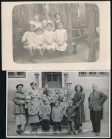 cca 1920-1930 10 db gyermekeket ábrázoló fotó, 13,5x8,5 és 23x15,5 cm közi méretben