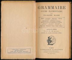 Claude Augé: Grammaire Cours Élémentaire. Paris, 1918, Larousse. Átkötött félvászon-kötés, kopottas ...