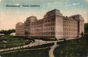 Marosvásárhely, Targu Mures; Katonai alreáliskola. Révész Béla kiadása / military school (ragasztónyomok / glue marks)