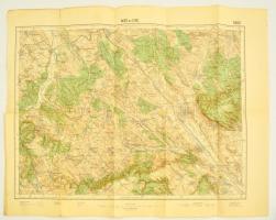 cca 1932 Mór és Zirc térképe, 1:75000, Magyar Királyi Állami Térképészet, a hajtások mentén szakadt, 39×52 cm