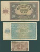 Horvátország 1941. 100K + 1000K + 1942. 2K T:II/III