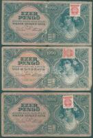 1945. 1000P (5x) benne 3db "egyenes tetejű" 3-sal T:III,IV