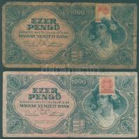 1945. 1000P (5x) benne 3db "egyenes tetejű" 3-sal T:III,IV