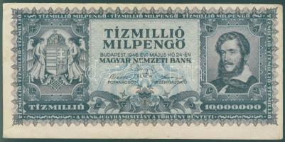 1946. 10.000.000Milpengő előnyomat extrém felfelé + jobbra tolódva T:II