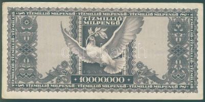 1946. 10.000.000Milpengő előnyomat extrém felfelé + jobbra tolódva T:II