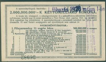 1925. "Diák sorsjegy" 5000K T:II+