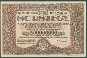 1926. "46. Magyar Állami Sorsjáték" 20.000K T:II