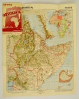 1935 Etiópia (Abesszínia) térképe, kiadja a M. Kir. Állami Térképészet, 60x47,5 cm