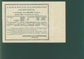 1926. "46. Magyar Állami Sorsjáték" 20.000K T:II