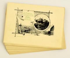 1903 Osztrák alpesi városképes nyomtatvány, összesen 27 db kép, köztük Bergenz, Vaduz, Rankweil.