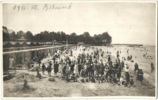 1915 Siófok, fürdőzők csoportképe a strandon, Ellinger Ede photo