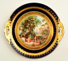 Victoria Austria süteményes készlet, matricás, jelzett, kopásokkal, d: 18 ill. 27,5 cm