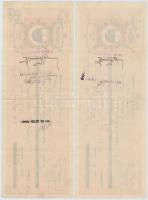 1934-1935. 15db kitöltött váltó aranypengőről, bélyegzésekkel T:II,II-,III egy lyukas