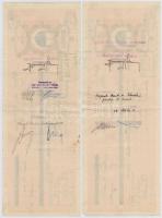 1934-1935. 15db kitöltött váltó aranypengőről, bélyegzésekkel T:II,II-,III egy lyukas