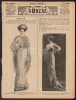 1913 Bp., A Bazár című nőknek szóló újság 3 db száma, széteső állapotban