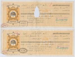 1936-1939. 16db kitöltött váltó aranypengőről, bélyegzésekkel T:II,II-,III,III- egy lyukas