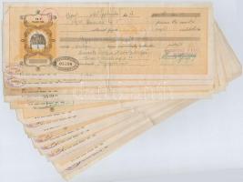 1936-1939. 16db kitöltött váltó aranypengőről, bélyegzésekkel T:II,II-,III,III- egy lyukas