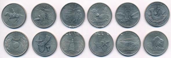 Amerikai Egyesült Államok 1999-2009. 25c Cu-Ni "50 állam" (12xklf) T:1-
USA 1999-2009. 25...