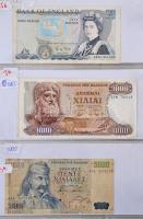 Vegyes: ~121db-os külföldi bankjegy tétel gyűrűs albumban, benne többek között amerikai, görög, izra...