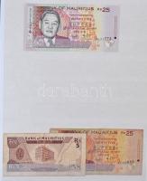 Vegyes: ~33db-os vegyes bankjegy gyűjtemény, 8 lapos bélyegberakóban, nagyrészt mexikói bankjegyek T...