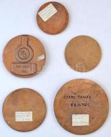 5db-os bronz plakett tétel, benne egy-egy Asszonyi Tamás, Csontos László, Szabó Tamás és Tornay Endr...