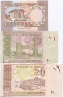 Pakisztán 1983- 1R + 2005. 20R + 2014. 10R T:I-,II,III tűly.
Pakistan 1983- 1 Rupee + 2005. 20 Rupe...